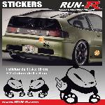 Sticker PANDA JDM noir Japan Domestic Market compatible avec Honda Nissan Toyota Subaru Mazda - Run-R