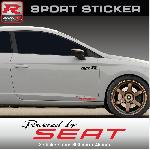 Sticker Powered by SEAT PW09NR - NOIR ROUGE - compatible avec Ibiza Cupra Leon FR Mii Toledo Ateca - Run-R