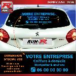 Adhesifs Peugeot Sticker publicitaire personnalise pour vitre arriere 00BYB bleu - Run-R