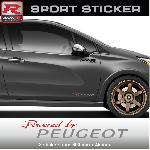 Sticker PW02RA Powered by compatible avec Peugeot 300x45mm - Rouge Argent - Run-R