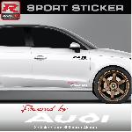 Sticker Run-R PW05RB Powered by AUDI - Rouge Blanc compatible avec Audi 300x45mm - Run-R