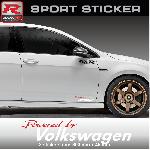 Sticker Run-R PW07RB Powered by Volkswagen - Rouge Blanc 300x45mm compatible avec VW - Run-R