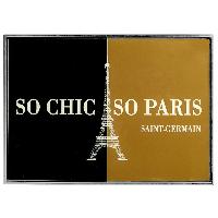 Stickers 3D Adhesif Sticker - Embleme PSG So Chic So Paris Premium Noir et Or - Paris Saint Germain