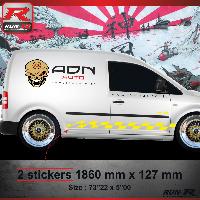 Stickers Auto Par Marque 020J Sticker FUNNY compatible avec VOLKSWAGEN CADDY Jaune - Run-R