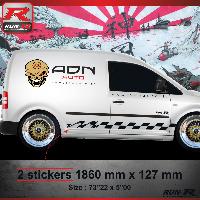 Stickers Auto Par Marque 020N Sticker FUNNY compatible avec VOLKSWAGEN CADDY Noir - Run-R