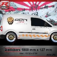 Stickers Auto Par Marque 020O Sticker FUNNY compatible avec VOLKSWAGEN CADDY Orange - Run-R