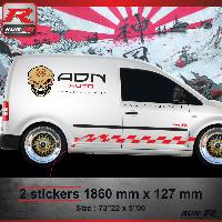 Stickers Auto Par Marque 020R Sticker FUNNY compatible avec VOLKSWAGEN CADDY Rouge - Run-R