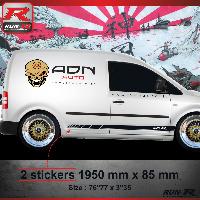 Stickers Auto Par Marque 022N Sticker RACING compatible avec VOLKSWAGEN CADDY Noir - Run-R