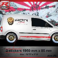 Stickers Auto Par Marque 022R Sticker RACING compatible avec VOLKSWAGEN CADDY Rouge - Run-R