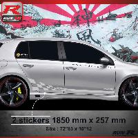 Stickers Auto Par Marque 024A Sticker GTR compatible avec VOLKSWAGEN GOLF 6 Argent - Run-R