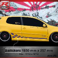 Stickers Auto Par Marque 024M Sticker GTR compatible avec VOLKSWAGEN GOLF 5 Marine - Run-R