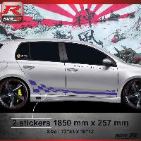 Stickers Auto Par Marque 024M Sticker GTR compatible avec VOLKSWAGEN GOLF 6 Marine - Run-R