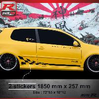 Stickers Auto Par Marque 024N Sticker GTR compatible avec VOLKSWAGEN GOLF 5 Noir - Run-R