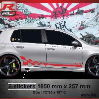 Stickers Auto Par Marque 024R Sticker GTR compatible avec VOLKSWAGEN GOLF 6 Rouge - Run-R