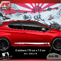 Stickers Auto Par Marque 2 stickers bas de caisse compatible avec PEUGEOT 208 - BLANC - Run-R