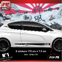 Stickers Auto Par Marque 2 stickers bas de caisse compatible avec PEUGEOT 208 - NOIR - Run-R