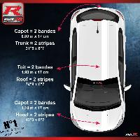 Stickers Auto Par Marque Stickers bande de toit asymetriques compatible avec PEUGEOT 208 et 207 - BLANC - Run-R
