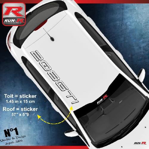 Adhesifs Peugeot Stickers de toit 208 GTI - noir - Run-R