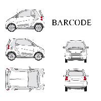 Stickers Grands Formats Set complet Adhesifs -BARCODE- Argent - Taille M - PROMO ADN - Car Deco