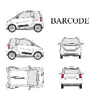 Stickers Grands Formats Set complet Adhesifs -BARCODE- Noir - Taille M - PROMO ADN - Car Deco