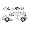 Stickers Grands Formats Set complet Adhesifs -CALIFORNIA- Argent - Taille M - Car Deco