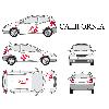 Stickers Grands Formats Set complet Adhesifs -CALIFORNIA- Rouge - Taille S - Car Deco