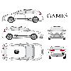 Stickers Grands Formats Set complet Adhesifs -GAMES- Taille M - Car Deco