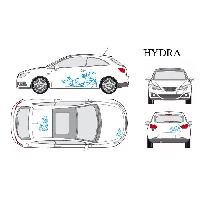 Stickers Grands Formats Set complet Adhesifs -HYDRA- Bleu - Taille M - Car Deco