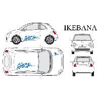 Stickers Grands Formats Set complet Adhesifs -IKEBANA- Bleu - Taille M - PROMO ADN - Car Deco