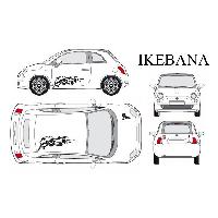 Stickers Grands Formats Set complet Adhesifs -IKEBANA- Noir - Taille M - PROMO ADN - Car Deco