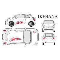 Stickers Grands Formats Set complet Adhesifs -IKEBANA- Rouge - Taille M - PROMO ADN - Car Deco