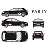 Stickers Grands Formats Set complet Adhesifs -PARTY- Blanc - Taille M - PROMO ADN - Car Deco