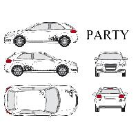Stickers Grands Formats Set complet Adhesifs -PARTY- Noir - Taille S - PROMO ADN - Car Deco
