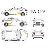 Stickers Grands Formats Set complet Adhesifs -PARTY- Orange - Taille M - PROMO ADN - Car Deco
