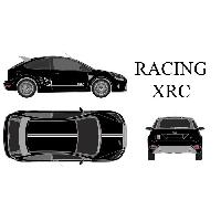 Stickers Grands Formats Set complet Adhesifs -RACING XRC- Blanc - Taille S - Car Deco