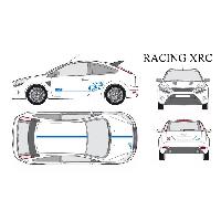 Stickers Grands Formats Set complet Adhesifs -RACING XRC- Bleu - Taille M - Car Deco