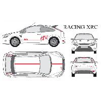 Stickers Grands Formats Set complet Adhesifs -RACING XRC- Rouge - Taille M - Car Deco