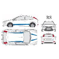 Stickers Grands Formats Set complet Adhesifs -RS- Bleu - Taille M - Car Deco