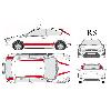 Stickers Grands Formats Set complet Adhesifs -RS- Rouge - Taille M - Car Deco