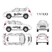Stickers Grands Formats Set complet Adhesifs -TATOO- Noir - Taille S PROMO ADN - Car Deco