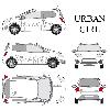 Stickers Grands Formats Set complet Adhesifs -URBAN GIRL- Argent - Taille M - Car Deco