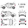 Stickers Grands Formats Set complet Adhesifs -URBAN GIRL- Noir - Taille S - Car Deco