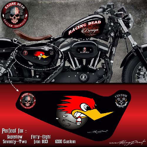 Stickers Harley Davidson Sportster HORSEPOWER pour Forty-eight Seventy-Two Iron 883 Superlow 1200 Custom - Run-R