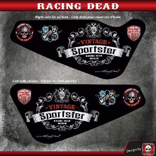 Stickers Harley Davidson Sportster VINTAGE compatible avec Forty-eight Seventy-Two Iron 883 Superlow 1200 Custom - Run-R