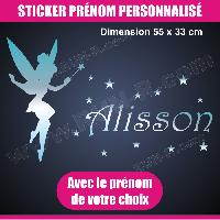 Stickers - Lettres Adhesives Sticker mural prenom fille Fee Clochette 55 cm - Chrome - Run-R