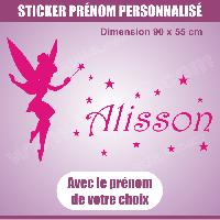 Stickers - Lettres Adhesives Sticker mural prenom fille Fee Clochette 90 cm - Rose - Run-R