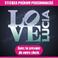 Stickers - Lettres Adhesives Sticker mural prenom fille love 22 cm - Chrome - Run-R