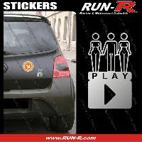 Stickers Monocouleurs 1 sticker SEXY PLAY 9 cm - ARGENT - Run-R