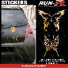 Stickers Monocouleurs 2 stickers PAPILLON TRIBAL 13 cm - OR - Run-R