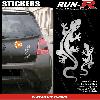 Stickers Monocouleurs 2 stickers SALAMANDRE 17 cm - ARGENT - Run-R